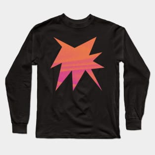 Warm Neon Pink and Orange Pop Art Starburst Design Long Sleeve T-Shirt